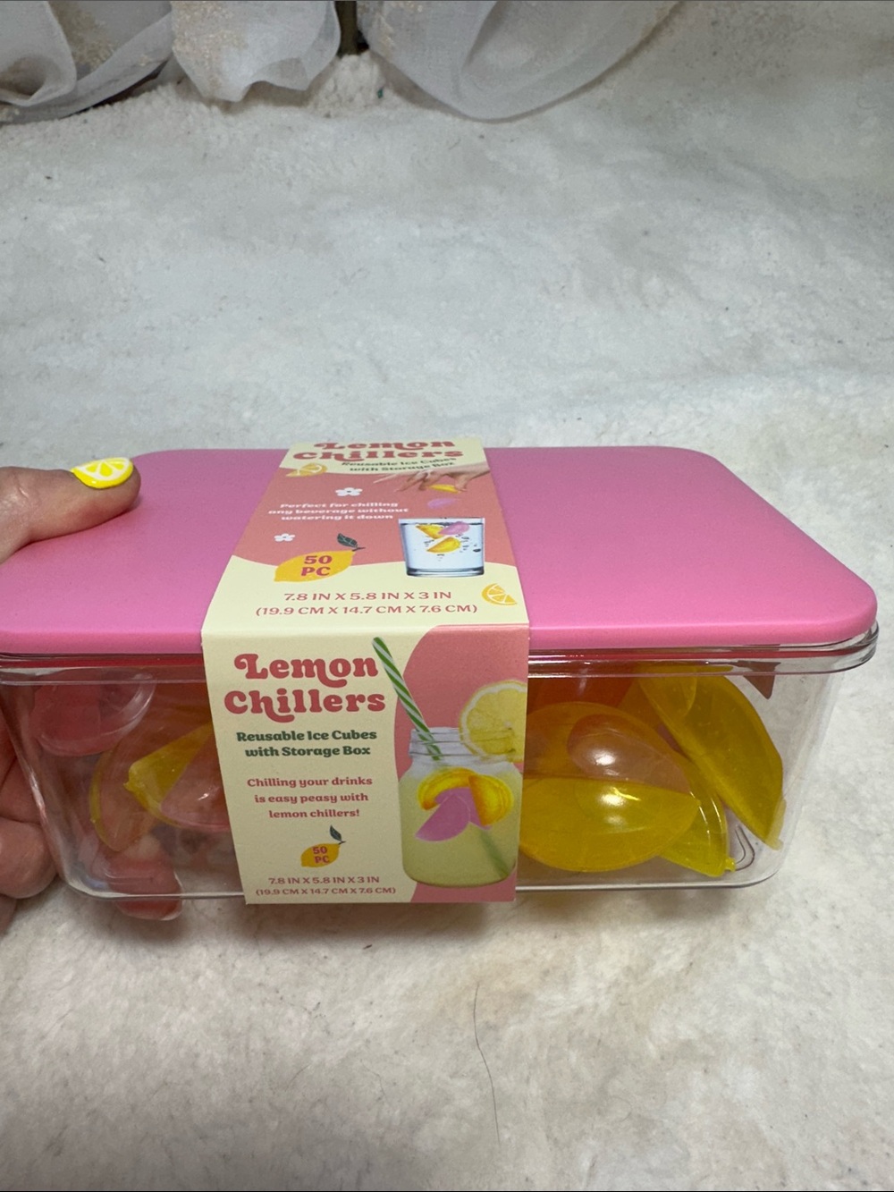 Lemon chillers reusable ice cubes with storage box